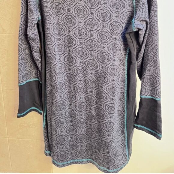Prana Gray and Teal organic cotton XL tunic hoodie dress brandnew with tags - Picture 5 of 8